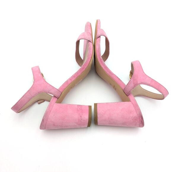 Stuart Weitzman Crystal Buckle 75 Block Heel Sandals Pink Size US5.5 EU36 - Picture 5 of 12
